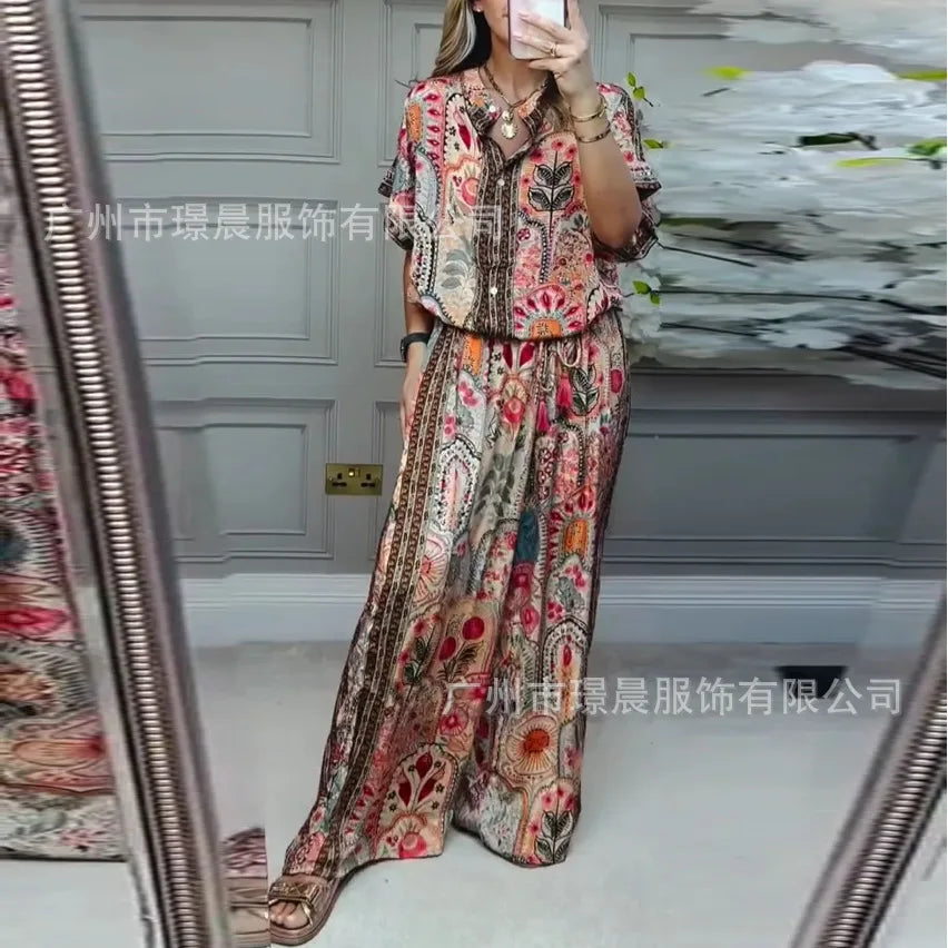 Chic Summer Two-Piece Pant & Blouse Set