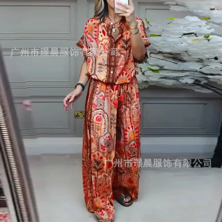 Chic Summer Two-Piece Pant & Blouse Set